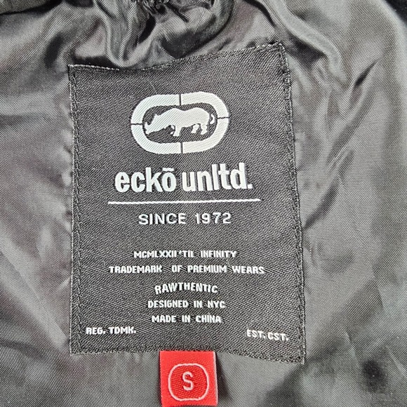 Ecko Unltd Camo Bomber Jacket Men's Small size Polyester Full Zip Streetwear Y2K - Picture 14 of 16